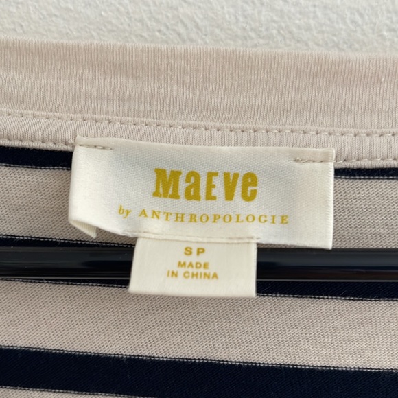 Maeve Black and Cream Floral and Striped Top - Picture 4 of 7